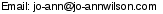This artist's e-mail address is hidden inside a graphic to protect them from spam.  To send Jo-Ann Wilson an e-mail, please type the address directly in to your E-mail software. If you are unable to read the graphic for any reason, please contact us at admin@crossrhythms.co.uk and we will supply you with the addresses you require.