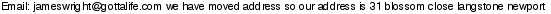 This artist's e-mail address is hidden inside a graphic to protect them from spam.  To send James Wright an e-mail, please type the address directly in to your E-mail software. If you are unable to read the graphic for any reason, please contact us at admin@crossrhythms.co.uk and we will supply you with the addresses you require.